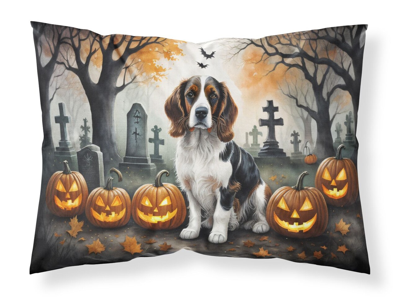 Welsh Springer Spaniel Standard Spooky Halloween Pillowcase Lightweight Super Soft